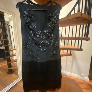 Nanette Lepore Black Embellished Midi Dress